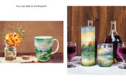 Watercolor Lake Landscapes Set 2, a Decorative Illustration by Kat's Artful Creations (Thumbnail 3 of 10)