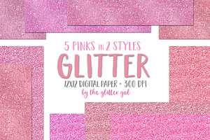 Pinks Digital Glitter Paper