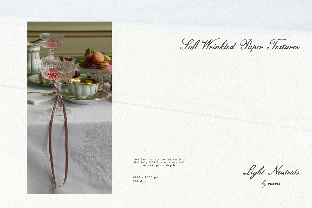 Soft Wrinkled Paper Textures: Light, a Texture Graphic by Purple (Photo 8 of 14)