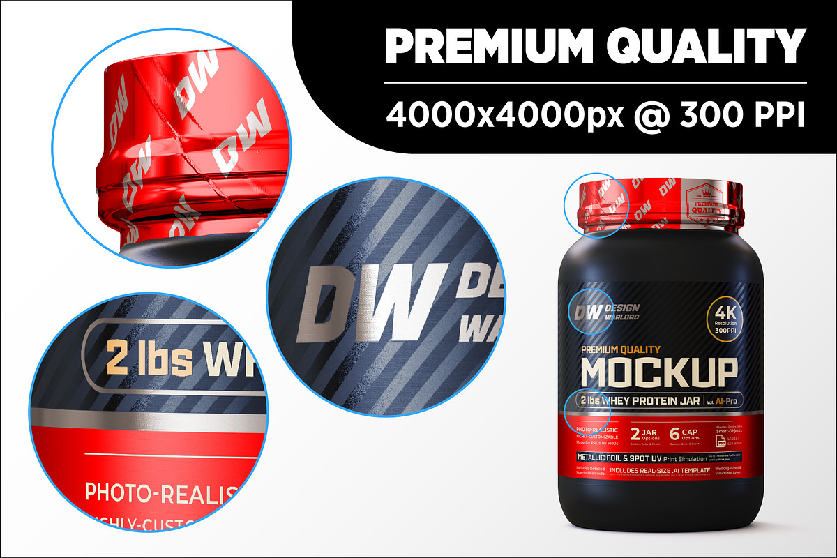 2 lbs Whey Protein Jar Mockup A1-Pro, a Packaging Mockup by Design Warlord (Photo 15 of 19)