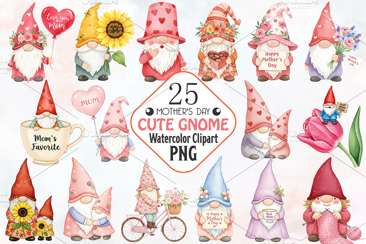 Mother's Day Gnome Sublimation Png, an Illustration by RobertsArt (Photo 1 of 7)