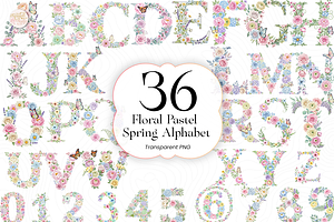 Floral Alphabet PNG, Pastel., an Illustration by KennedyStudio