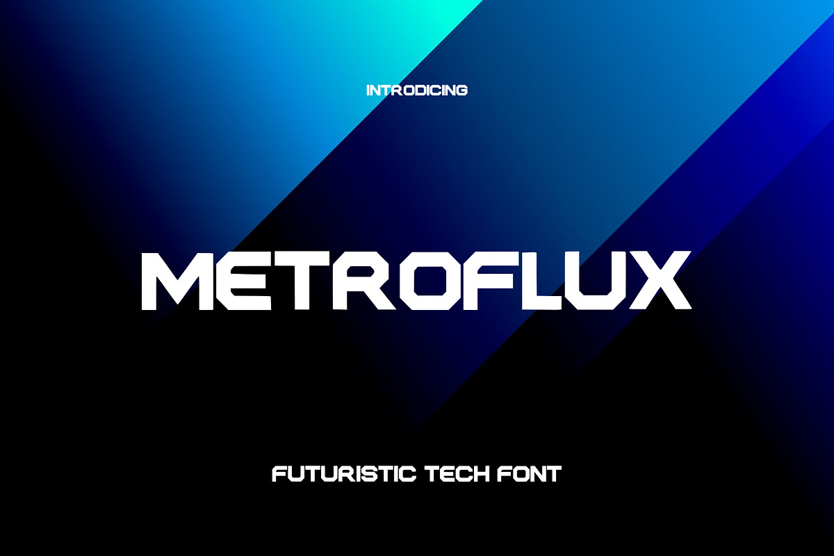 Metroflux Futuristic tech font, a Font by GenesisCreativeCo (Photo 1 of 4)