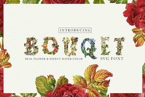 BOUQET - SVG Font Flower Watercolor