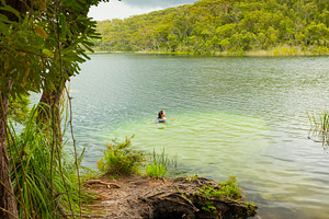 Swimming in Blue Lake Stradbroke Island, a Person Photo by THP Creative