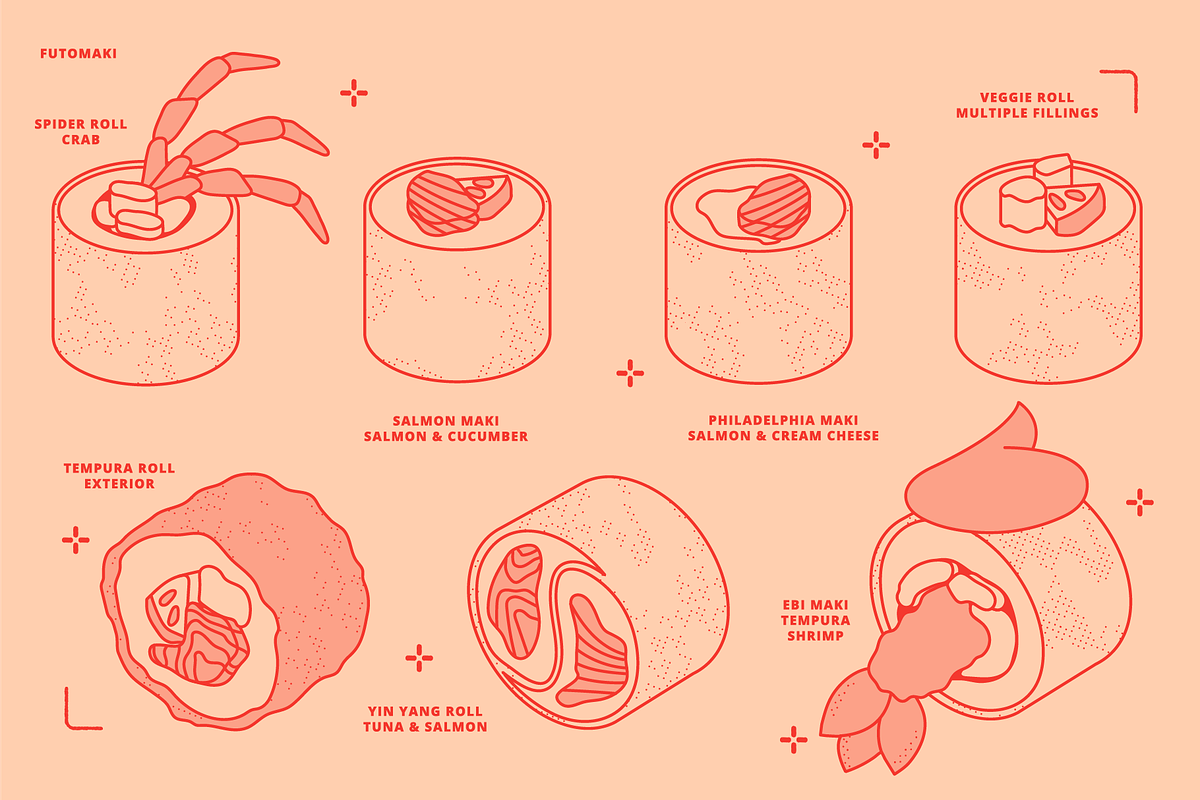 Sushi Vector Food Illustrations, a Food Illustration by TheFoodAtlas (Photo 3 of 15)