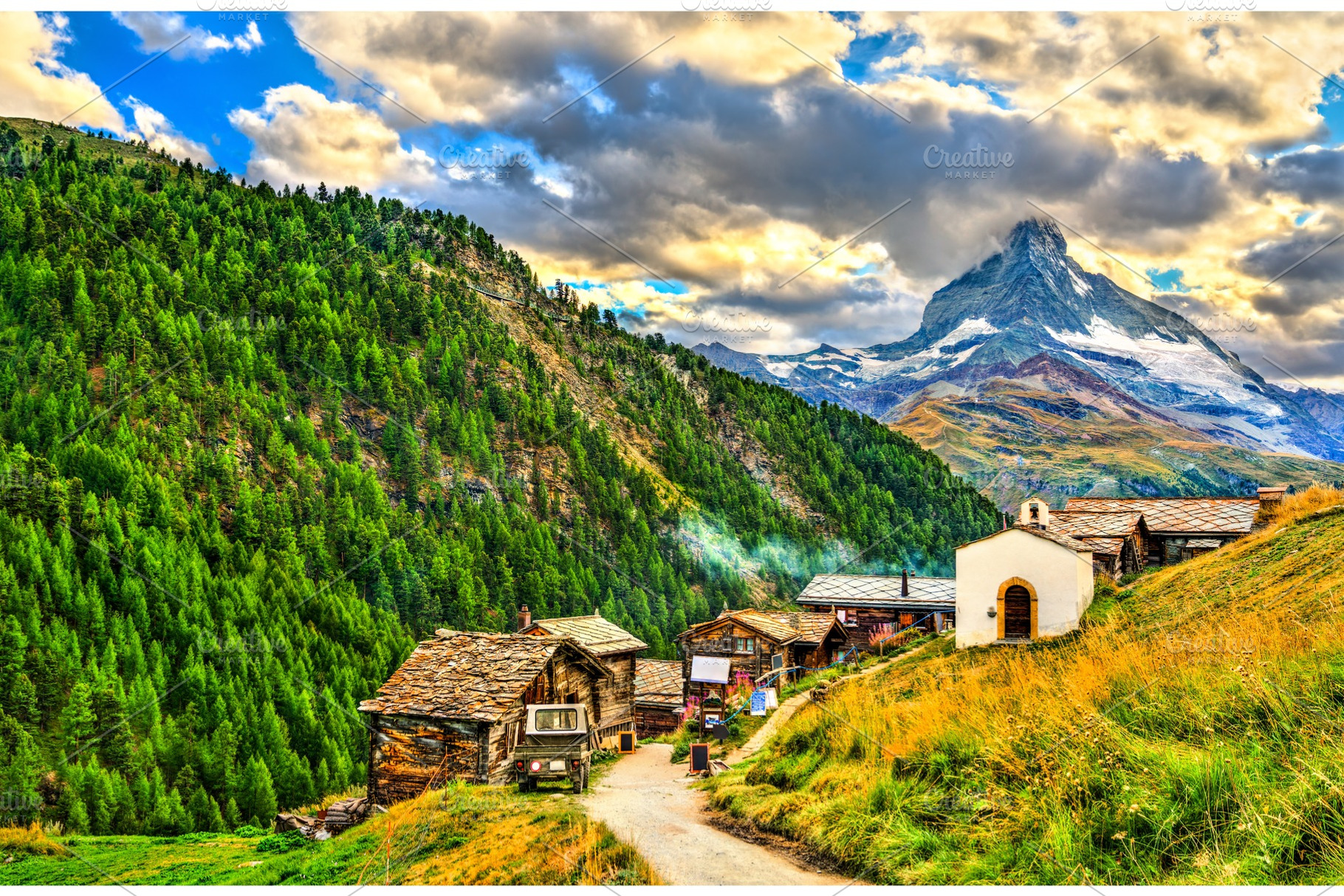 View of the Matterhorn mountain at, an Architecture Photo by Leonid Andronov