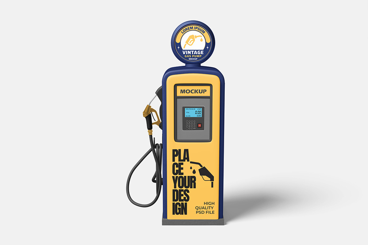 Vintage Gas Pump Mockup, a Product Mockup by bimockup (Photo 2 of 6)