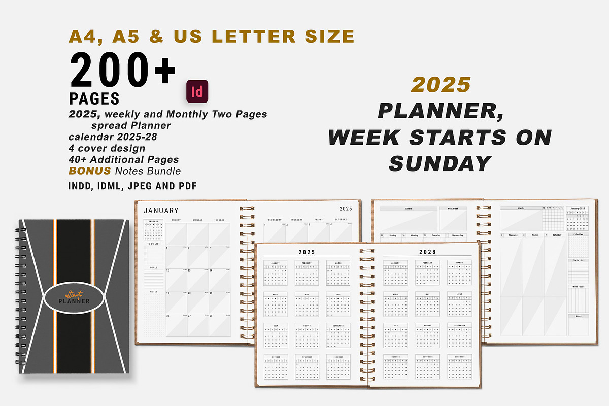2025 Sunday Starts Planner Bundle, a Stationery Template by MNT-Creator (Photo 1 of 10)