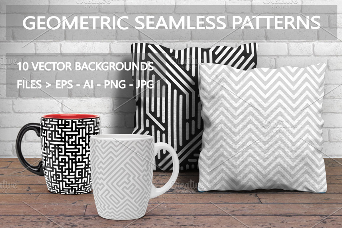 Seamless striped geometric patterns, a Pattern Graphic by ExpressShop