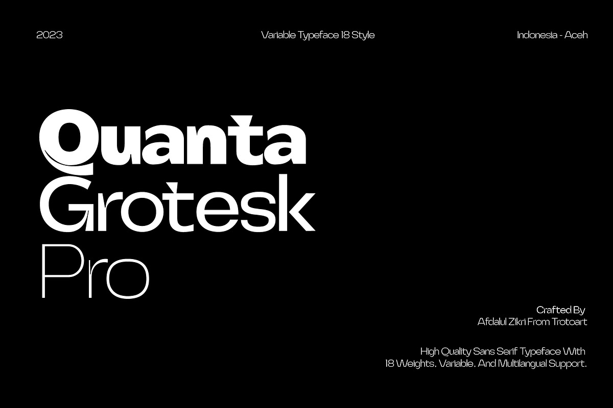 Quanta Grotesk Pro, a Sans Serif Font by Typhex (Photo 1 of 11)