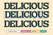 Bushi Retro - Food Logo Extrude Font, a Serif Font by Nirmana Visual (Thumbnail 12 of 15)