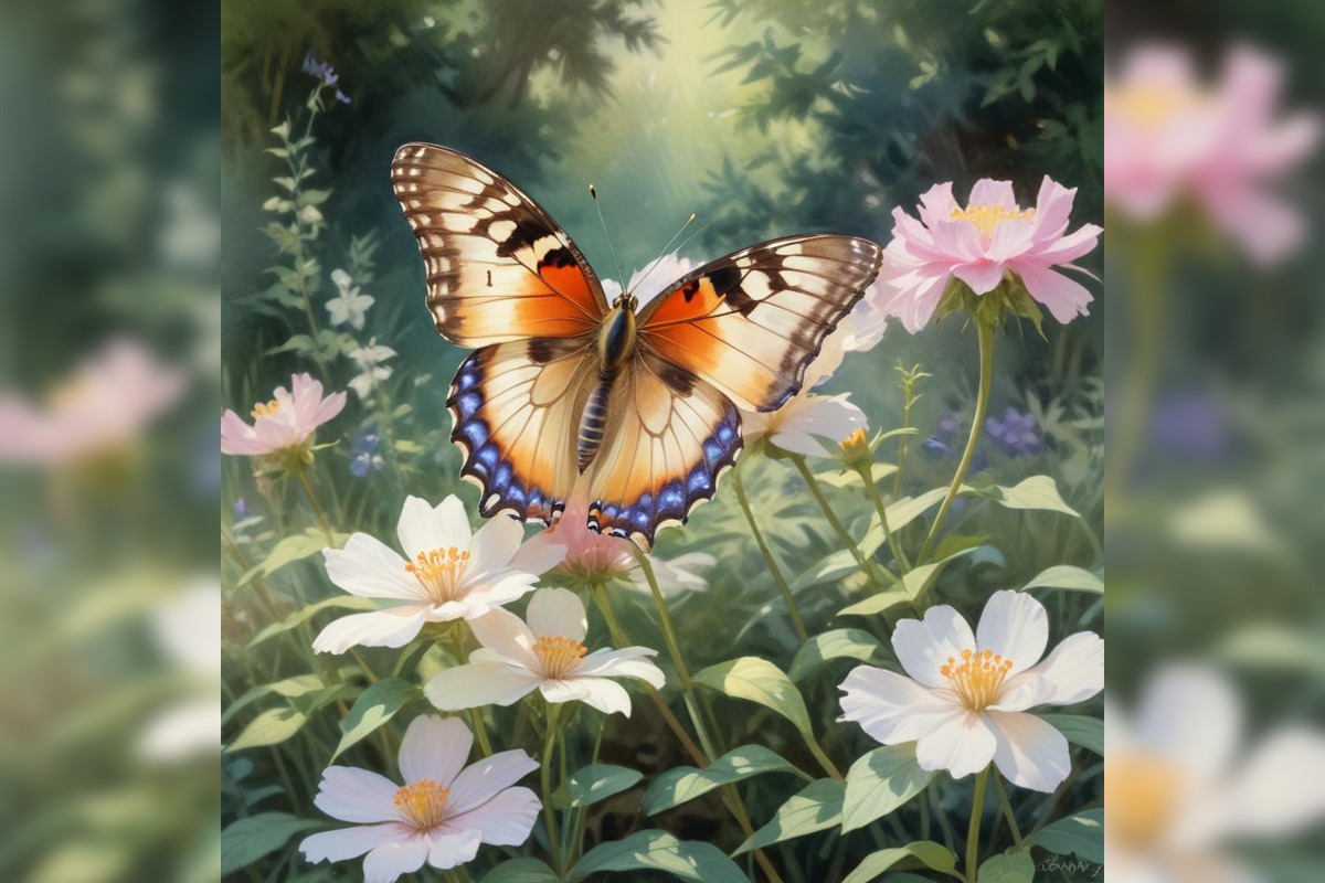 3D Butterfly Midjourney Prompts, a Background Graphic by Design Laz (Photo 6 of 7)