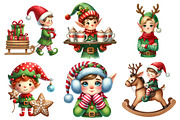 Christmas Elf Watercolor Clipart, an Illustration by Daily.Designs (Thumbnail 5 of 5)
