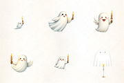 Flying Ghost with Candle Clipart, an Illustration by CrexoraLab (Thumbnail 5 of 5)