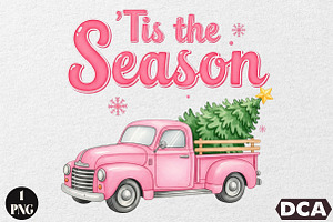 Tis The Season Christmas Car PNG, an Illustration by DreamCafeArt