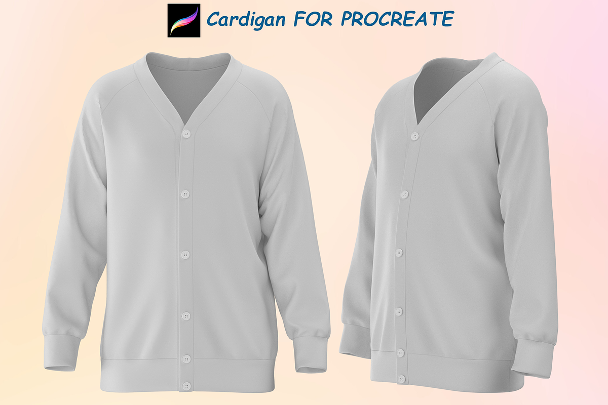 3d Cardigan For Procreate, a Brush Add-On by Procreate3dStore (Photo 1 of 3)