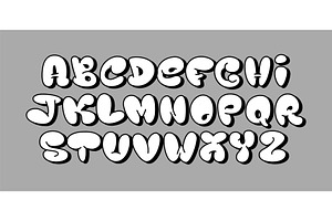 Bubble graffiti font. Inflated, an Object Illustration by winwin.art
