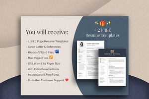 Resume Template CV With Cover Letter