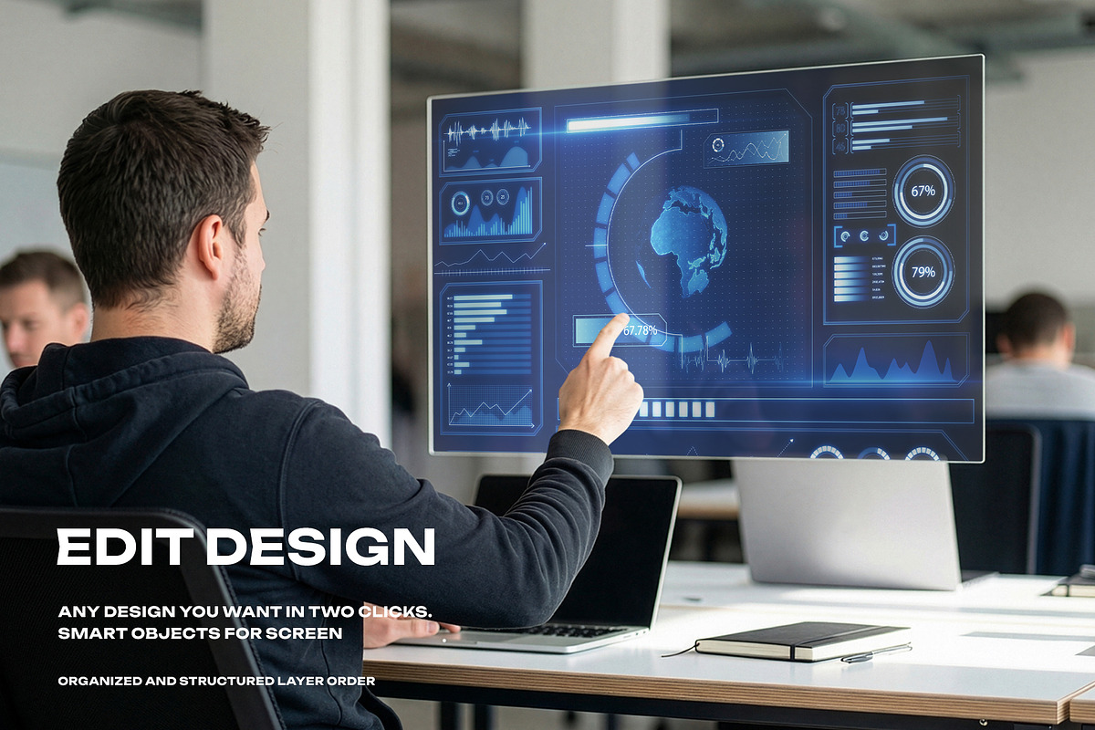 Transparent Screen 5 Mockups, a Device Mockup by Grow Design Craft Studio (Photo 3 of 4)