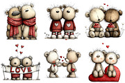 Cute Valentine Bears in Love PNG, an Illustration by Craft Nest (Thumbnail 7 of 7)