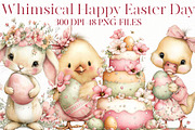 Whimsical Happy Easter Day Clipart, an Illustration by Designworld (Thumbnail 1 of 8)