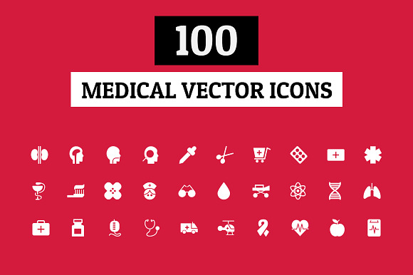 100 Medical Vector Icons