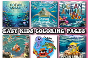 Ocean Animal Coloring Pages for Kids, an Animal Illustration by Printable Design Store (Thumbnail 2 of 4)