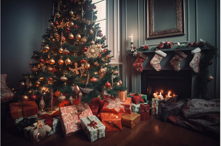a festive scene of a decorated, a Holiday Photo by Sergey Kotenev