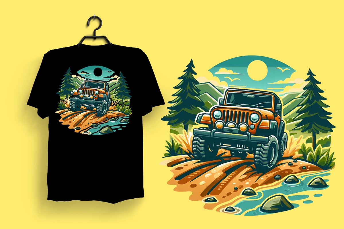 Adventure Off-Road Car T-shirt PNG, a Sport Illustration by Nokibs Pattern