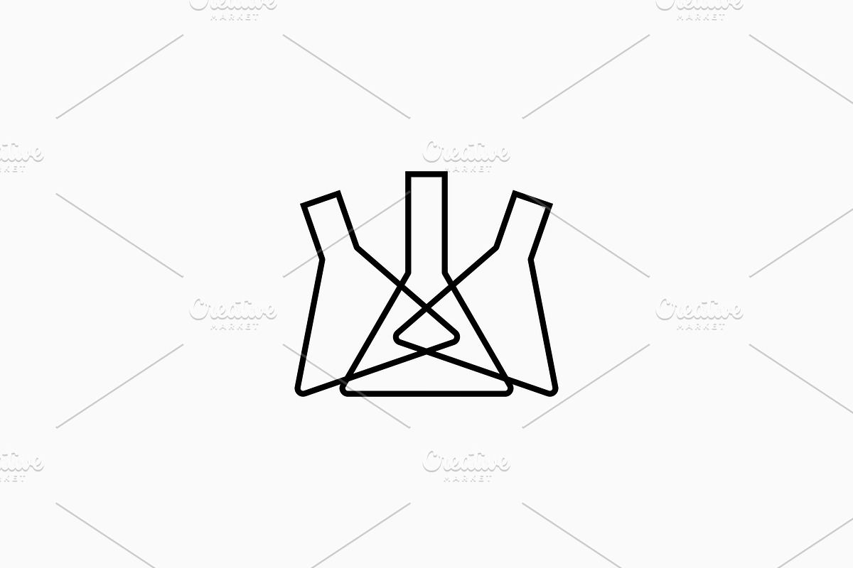 three lab flask glassware logo, a Branding & Logo Template by VASTARD STUDIO