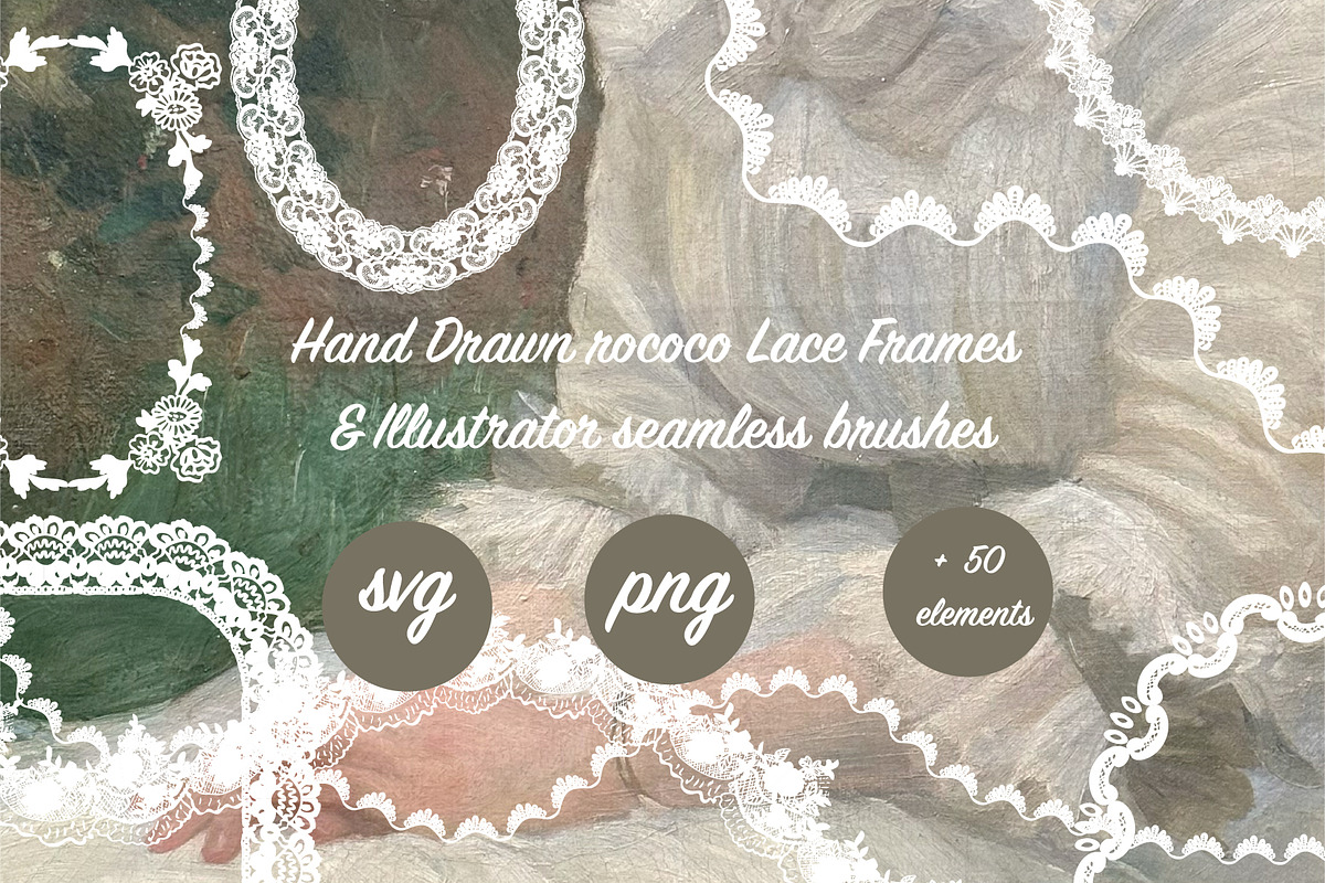 Lace Frames & vector Lace Brushes, an Object Graphic by Madder Studio (Photo 1 of 7)