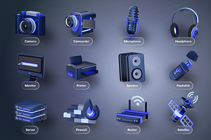 Devicely - Multimedia 3D Icon Set