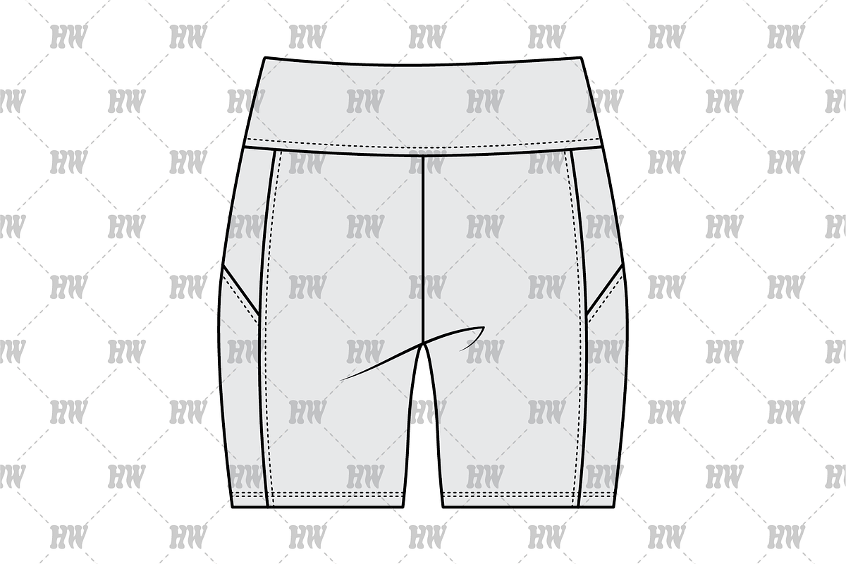 Biker Shorts Fashion Flat, a Bottom Mockup by haydenwentworth (Photo 3 of 3)