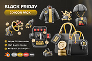 Black Friday Icon 3D Pack, an Object 3D Model by Haps Space (Thumbnail 1 of 5)