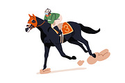 Jockeys riding race horses set, a Sport Illustration by Good Studio (Thumbnail 4 of 8)