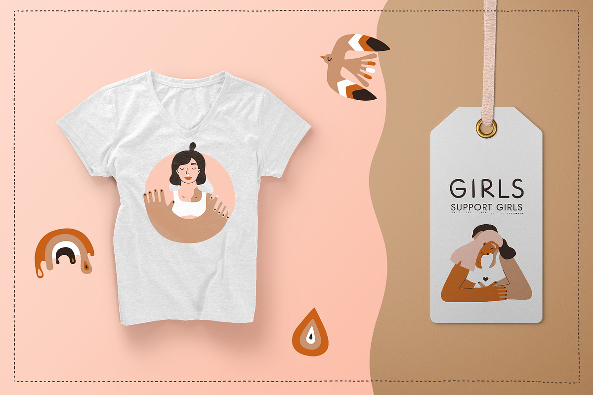 Girls support. Illustration set., an Object Graphic by anna khramtsova (Photo 5 of 10)
