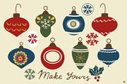 Christmas baubles set and patterns, a Decorative Illustration by Olillia (Thumbnail 3 of 18)
