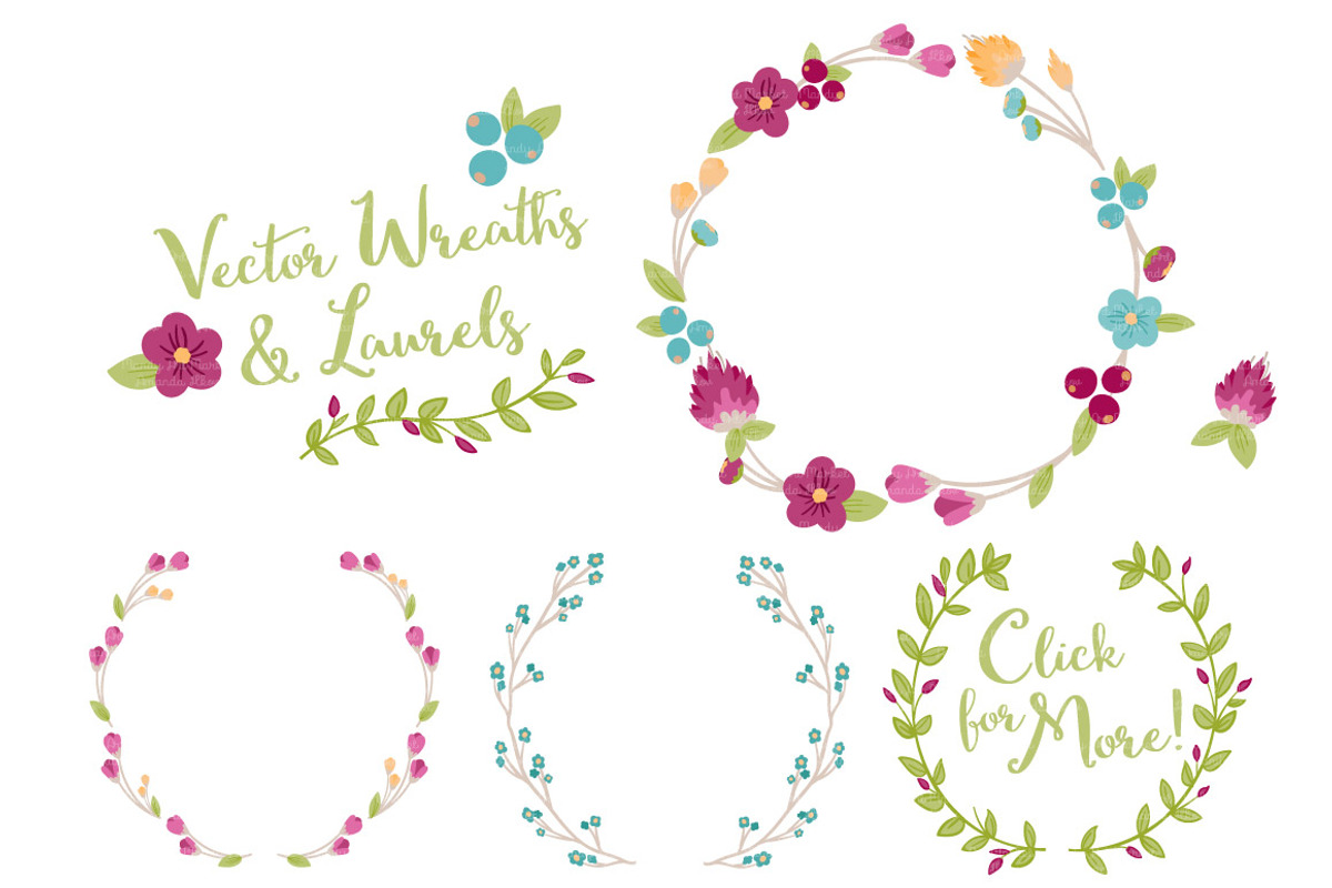 Bohemian Vector Flower Wreaths, an Illustration by Amanda Ilkov (Photo 3 of 3)