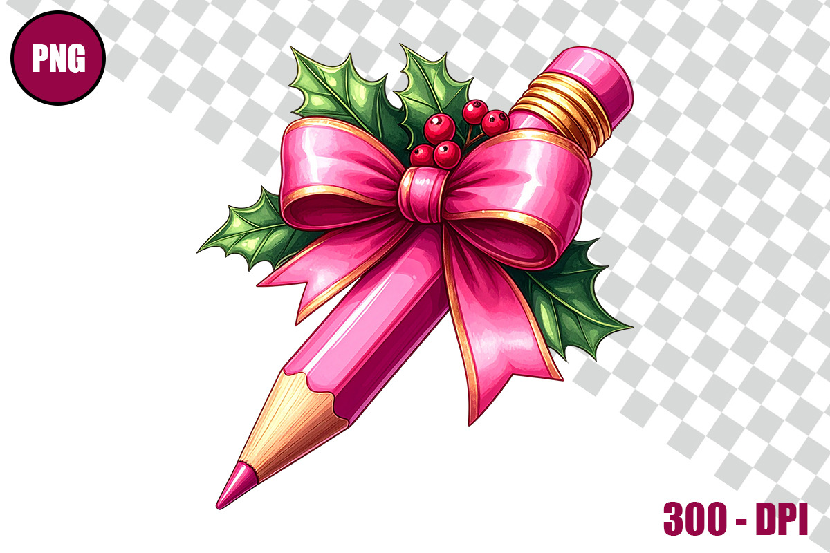 Pencil with Bow Clipart Bundle Files, a Decorative Illustration by taramija (Photo 22 of 26)