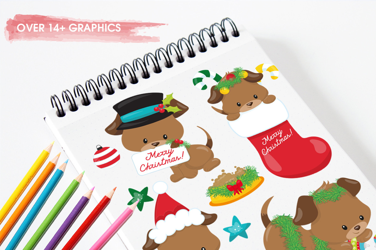 Christmas Dog, an Illustration by PrettyBundles (Photo 3 of 5)