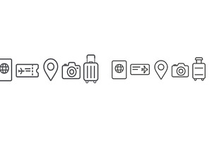 Travel icons representing journey, an Object Illustration by ZinetroN