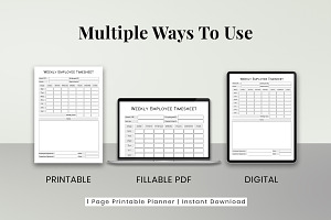 Printable Employee Timesheet