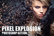Pixel Explosion Photoshop Action, an Action Add-On by psddude (Thumbnail 1 of 3)