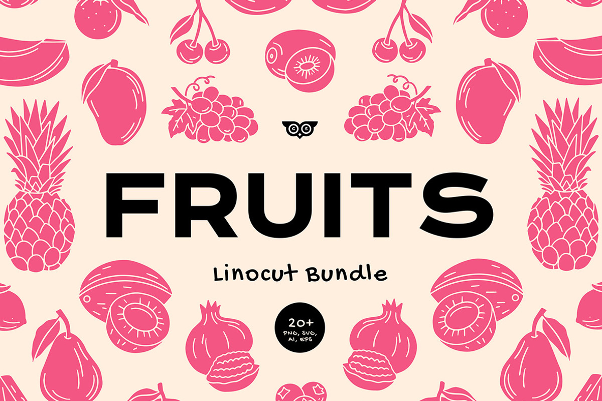 Fruits Linocut Clipart, an Illustration by ClayStudio (Photo 1 of 8)
