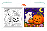 Happy Halloween Coloring Book, a Seasonal Illustration by Coco Bloom (Thumbnail 5 of 8)