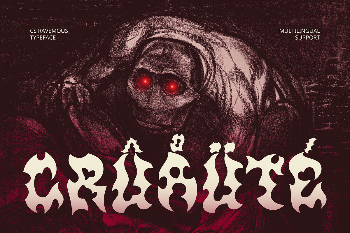 CS Ravemous – Black Metal Font, a Blackletter Font by Craft Supply Co. (Photo 6 of 8)