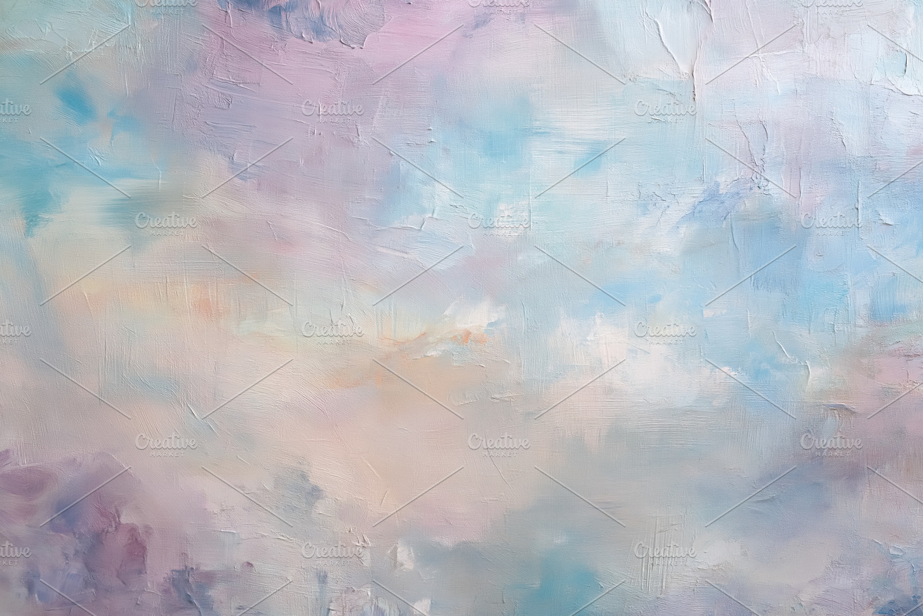 Abstract oil painting with soft pastel colors creating a tranqui, a Photo by Studio ANNA