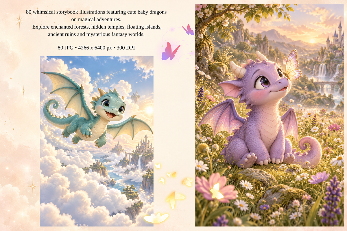 Cute Dragon Adventures, a Background Graphic by MarisoArt (Photo 2 of 10)