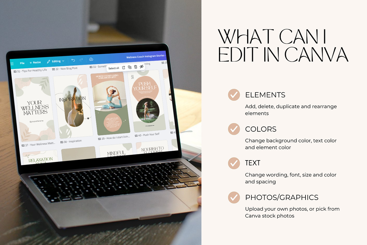 Wellness Coach Instagram Templates, a Social Media Template by nwdigitalstore (Photo 6 of 10)